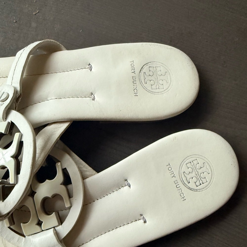 White Tory Burch Miller Sandals - Picture 4 of 5